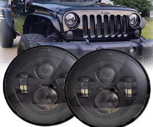 LX-light round black cree led jeep headlights