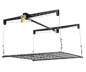 racor garage ceiling storage rack and lift  