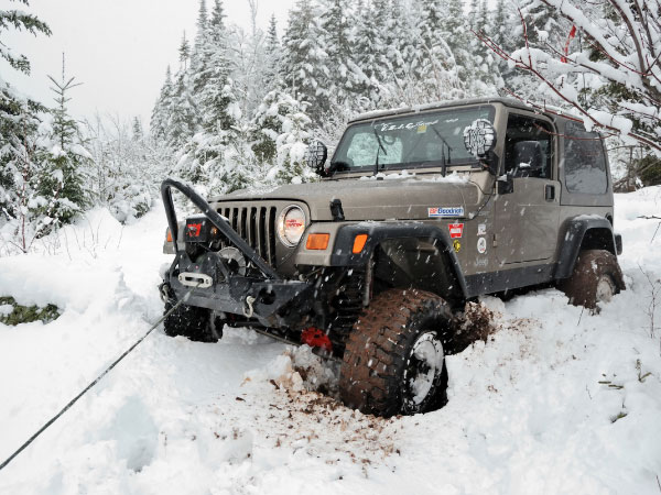 Jeep Wrangler in Snow