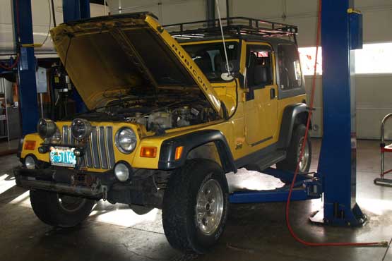 Jeep in a Garage