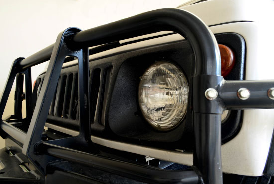 Side view of Jeep car headlight
