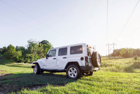 White Jeep Wrangler